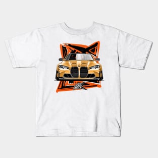 bmw m4 g82 competition yellow Kids T-Shirt